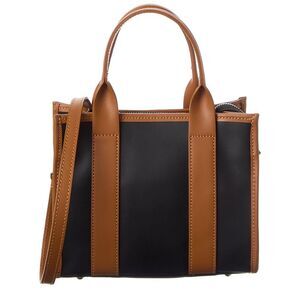 Italian Leather Top Handle Bag, Black